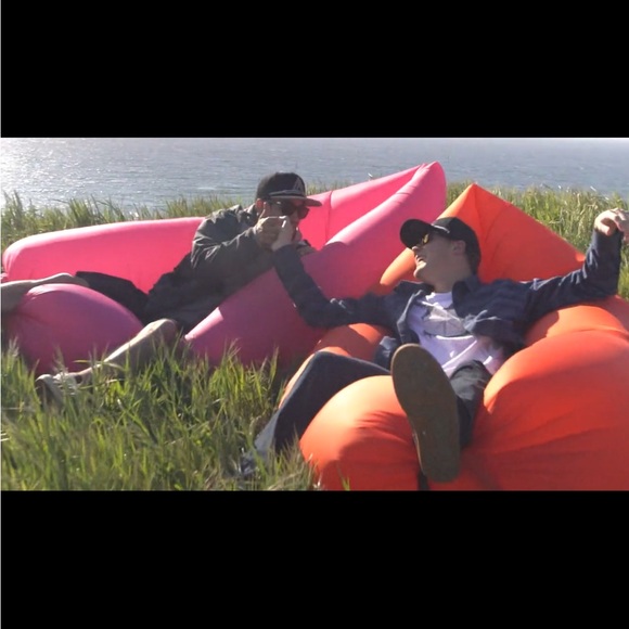 Dumbo Lounge Sacks Lounger w/Nylon Carrying Backpack. Orange Outdoor Lounger. - Picture 7 of 11